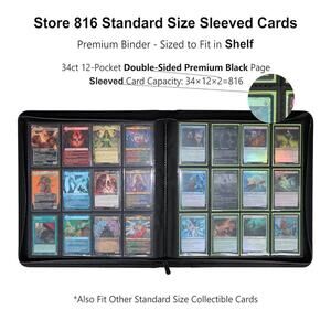 New: 12 Pocket 800+ Pockets Trading Card Binder for Sleeved Cards